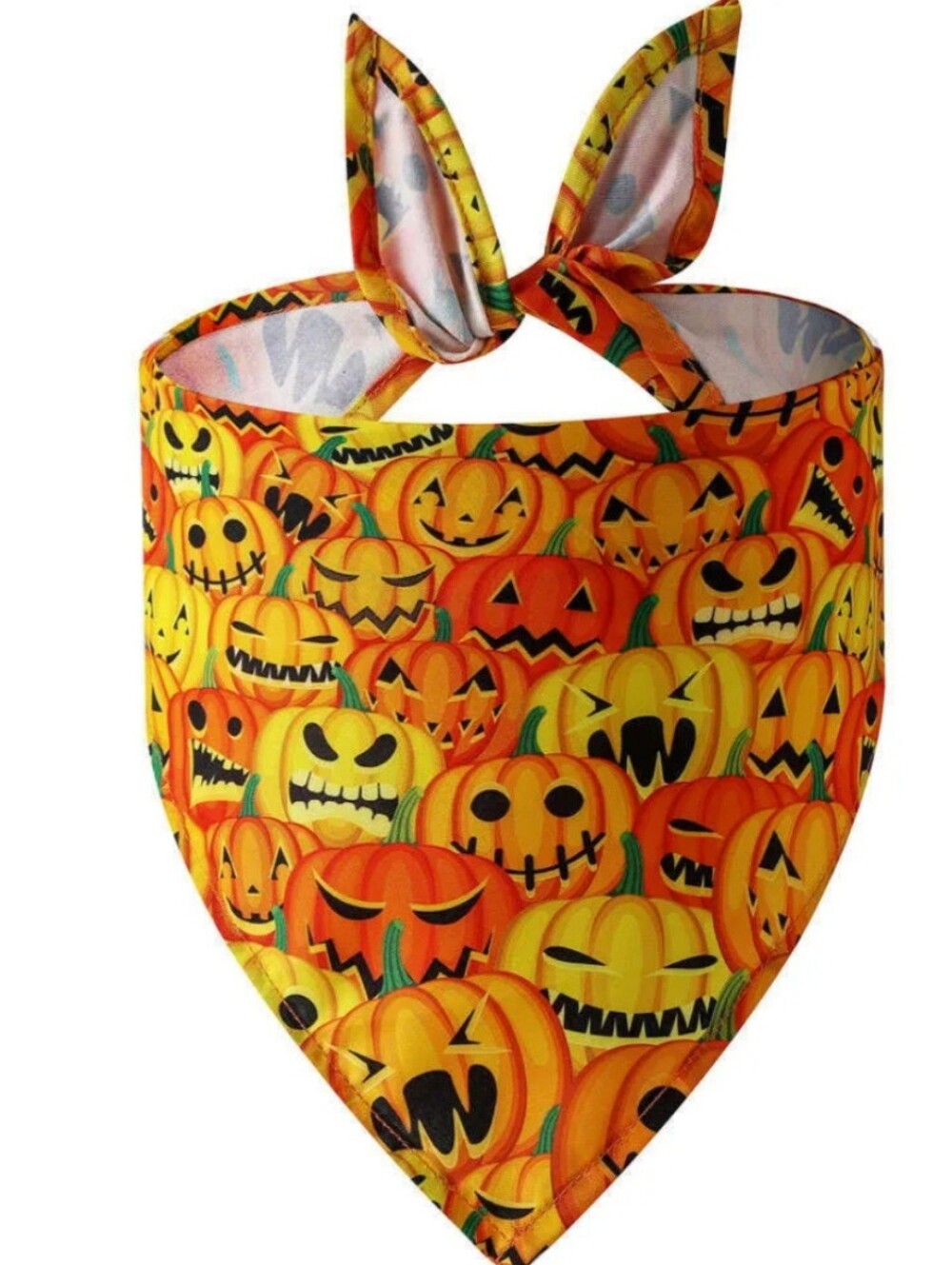 Halloween Dog Bandana "Pumpkin" Dog Bandana Orange Jack O Lantern Pet M/L New